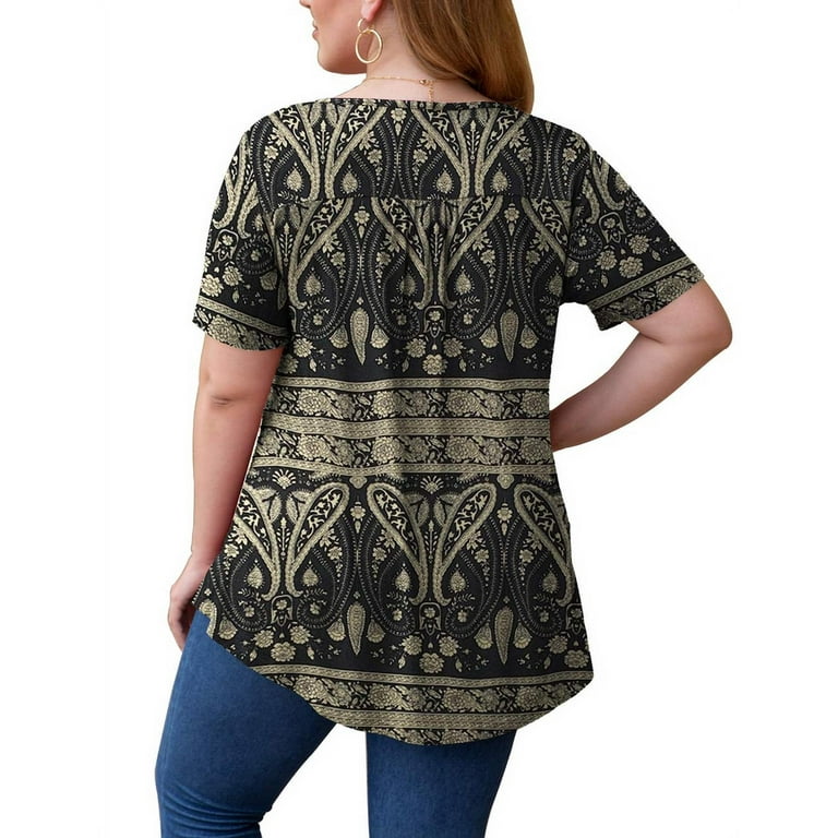 LETDIOSTO Women's Shirt Casual Blouse Short Sleeve Lace Tunic Tops
