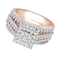 thumbnail image 2 of AFFY (1.8 cttw) Round Shape White Natural Diamond Square Frame Cluster Ring In 10k Rose Gold Ring Size-4, 2 of 2