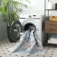thumbnail image 4 of SAFAVIEH Arizona Carson Distressed Polyester Machine Washable Area Rug, Blue/Rust, 6' x 9', 4 of 13