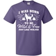 thumbnail image 3 of Inktastic I was Born to be Wild and Free with Wolf and Mountains T-Shirt, 3 of 5