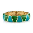 thumbnail image 3 of 2028 Gold-Tone Turquoise And Green Enamel Stretch Bracelet, 3 of 3