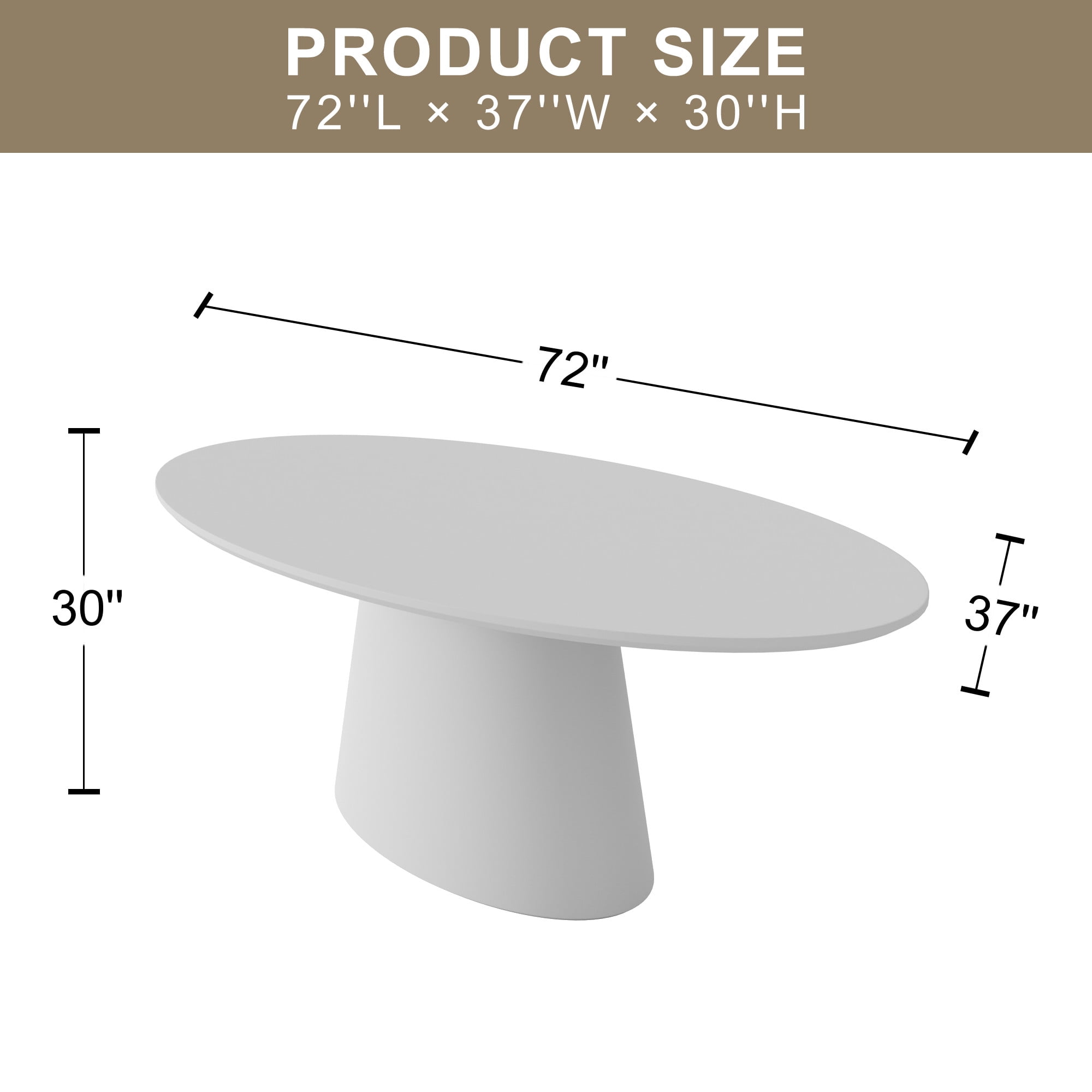 MAYEERTY Natural Wood Oval Dining Table - Rustic Modern Kitchen Table for Family Gatherings
