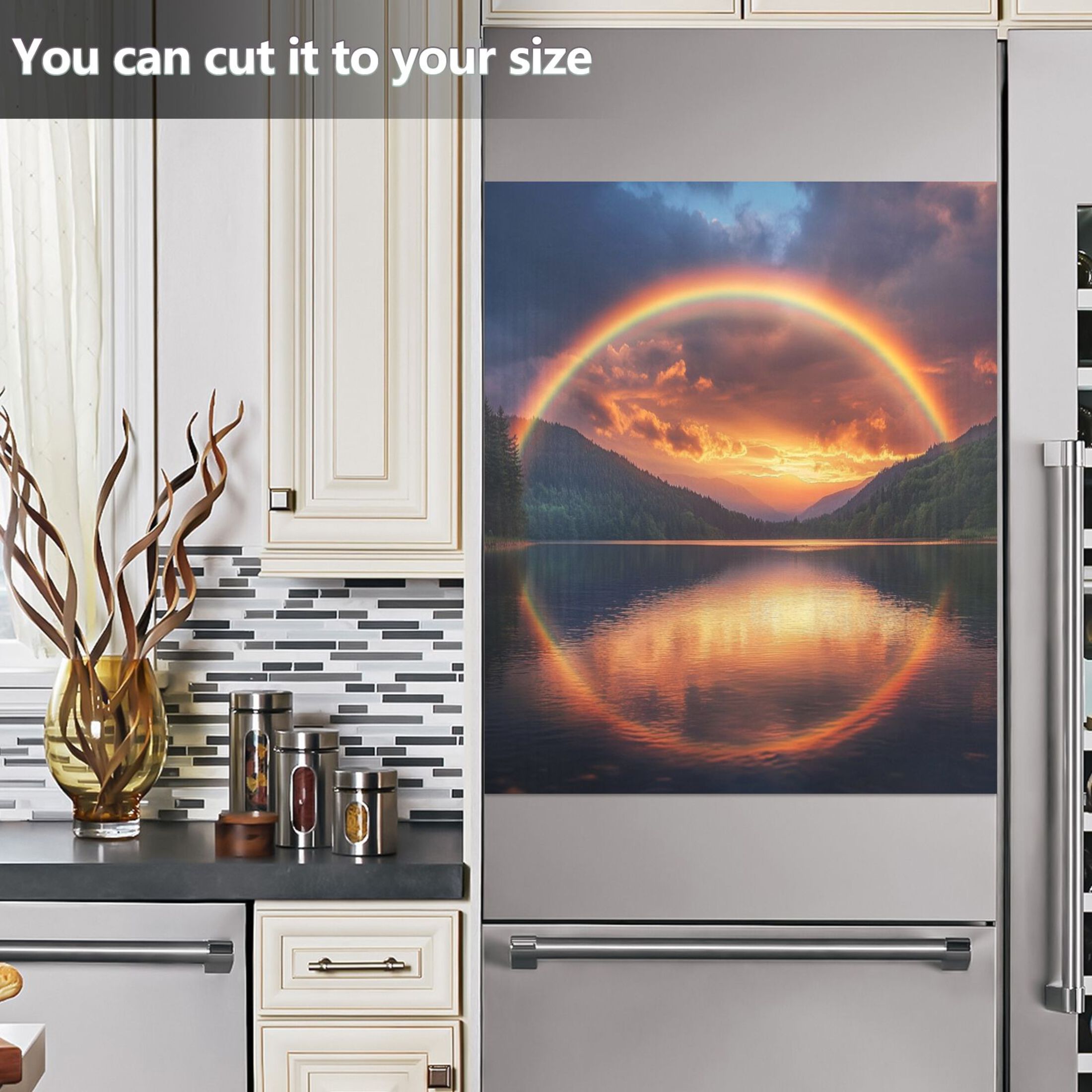 Dishwasher Magnetic Sticker 23x26 Inch Refrigerator Magnetic Sticker Washing Machine Magnetic Sticker Kitchen Panel Magnetic Sticker Home Decor Super Cool Rainbow