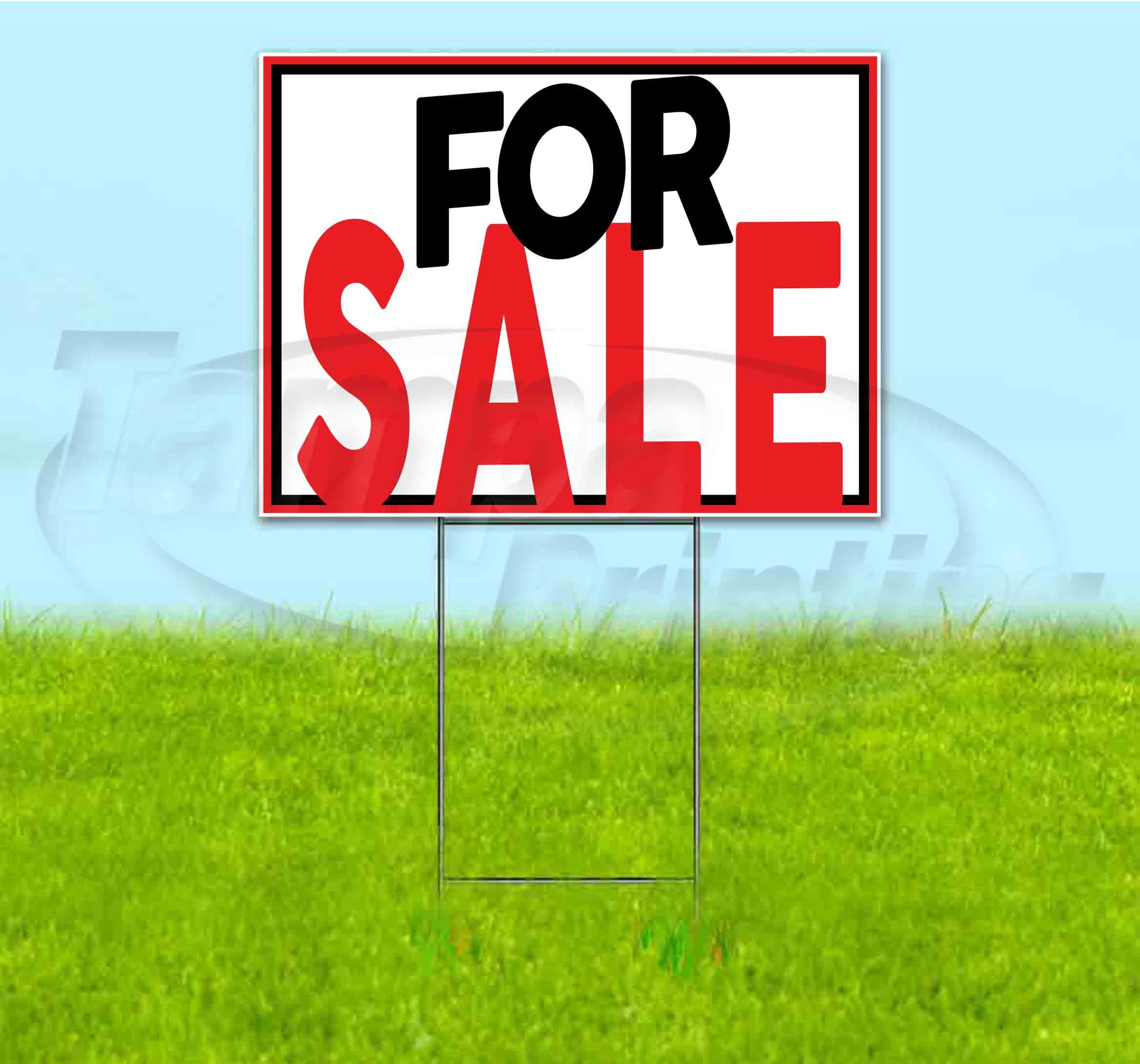 For Sale (18" x 24") Yard Sign, Includes Metal Step Stake