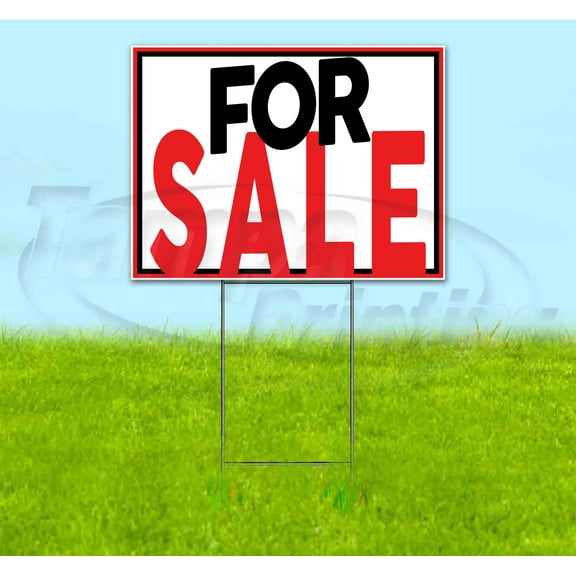 For Sale (18" x 24") Yard Sign, Includes Metal Step Stake