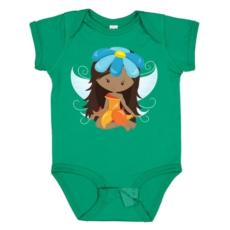 

Inktastic African American Fairy Forest Fairy Flowers Gift Baby Girl Bodysuit