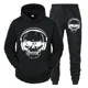 thumbnail image 2 of Chándal informal para hombre, divertido traje deportivo con capucha de manga larga con estampado de calavera de DJ y música, sudaderas y pantalones de otoño, conjuntos de dos piezas de moda, 2 of 5