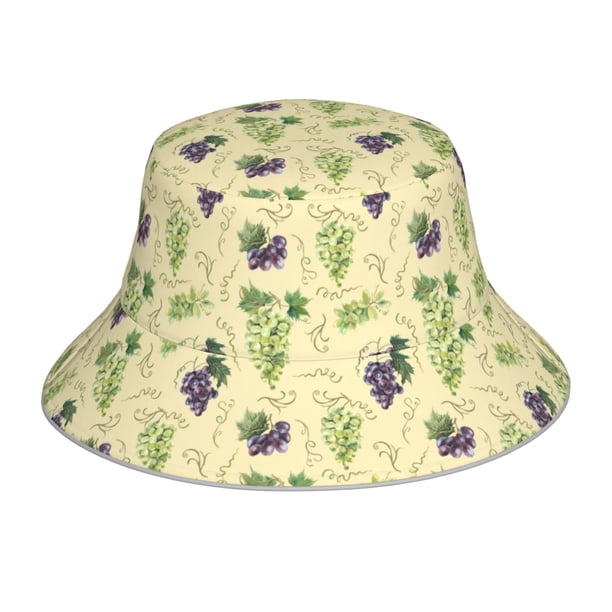 Balery Green And Purple Grapes Sombreros para el sol para hombre y mujer, sombrero de pescador con UPF 50+