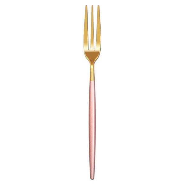 Cateissary Tenedor de fruta, pastel de aperitivos, superficie de espejo de caramelo, vajilla, utensilios de cocina, palillos de sólidos, Mostrada Oro rosado