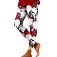 thumbnail image 2 of Luowei Thin High Waisted Leggings, Red Christmas Women Printed Leggings, Christmas Leggings for Women High Waisted Santa Deer Head Print Tight Hip Fitness Leggings Yoga Pants, L, 2 of 5