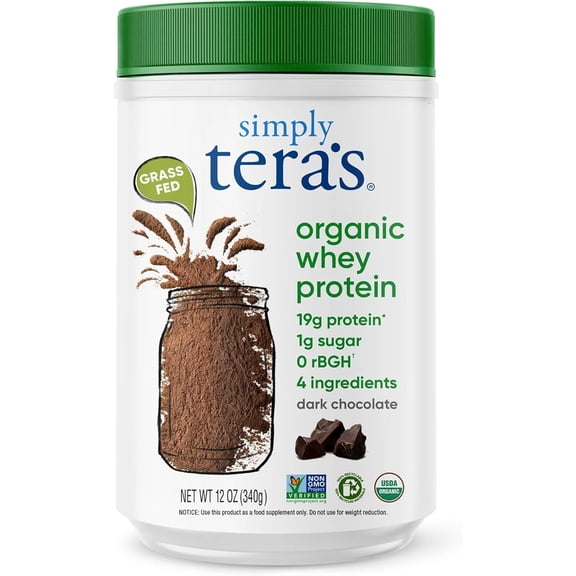 Tera's Whey Organic Protein, Dark Chocolate, 12 oz.