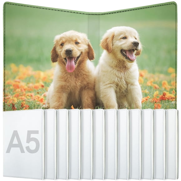 Colarr 12 Pcs Carnet de Sublimation Carnets Vierges en Vrac A5 190 Pages Cahier de Sublimation Épais en Similicuir Bloc-Notes Carnet pour École Fournitures de Bureau
