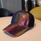 thumbnail image 5 of Sombrero De Poliéster Gorra de béisbol con lentejuelas brillantes y parte trasera de malla ajustable con agujero para cola de caballo para mujer, multicolor JASKFLY, 5 of 8