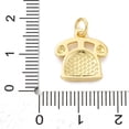 thumbnail image 3 of 10 pc Brass Pendants Telephone with Heart with Enamel Long-Lasting Plated Real 18K Gold Plated 14x14mm Hole: 3mm, 3 of 3