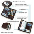 thumbnail image 3 of Contact's Genuine Leather Travel Passport Holder For Family RFID Blocking Fit up 4 Passports (Coffee), 3 of 7