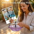 thumbnail image 5 of ValueAgain Solar Cascade Hanging Bird Bath Fountain, Outdoor Hanging Bird Bath with Solar Fountain, Large Humming Bird Baths are Suitable, with Solars Pump & Bowl,for Outdoor, Gardens, Purple, 5 of 9