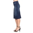thumbnail image 6 of Fashion2Love Women's Juniors/Plus Size High Waisted Shaping Pull-On Stretch Denim Mid Length Skirt, 6 of 7