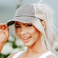 thumbnail image 1 of Womens Ponytail High Messy Bun Hats Distressed Baseball Caps Unconstructed Washed Dad Hat Girls Trucker Ponycaps, 1 of 5
