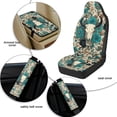 thumbnail image 6 of Xixirimido Breathable Car Seat Cover Set of 5 PU Leather Front Seats with Seat Belt & Console Covers Universal Fit Automotive Accessories, Elk Bone Boho Floral, 6 of 8