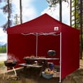 thumbnail image 2 of ABCCANOPY 10 ft x 10 ft Metal Pop-Up Commercial Canopy Tent with walls, Burgundy, 2 of 8