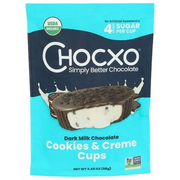 (Pack of 6) Chocxo Chocolate Cup Cookies and Cream 3.45 oz