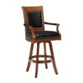 thumbnail image 2 of Hillsdale Kingston 30" Game Swivel Leather Back Bar Stool in Light Cherry, 2 of 2