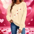 thumbnail image 2 of Valentine's Day Crewneck Pullover for Women - Love Heart Graphic Print Casual Sweatshirt, Long Sleeve Loose Fit Top, Romantic 2026 Comfy Knit Wear Gift, 2 of 8