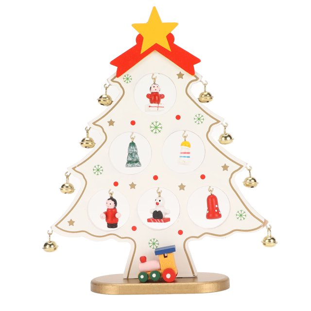 Decoración de árbol de Navidad de madera de escritorio, árbol de Navidad de madera Artesanías de árbol de Navidad de madera de escritorio Decoración de mesa de árbol de Navidad de madera Salida de alta intensidad