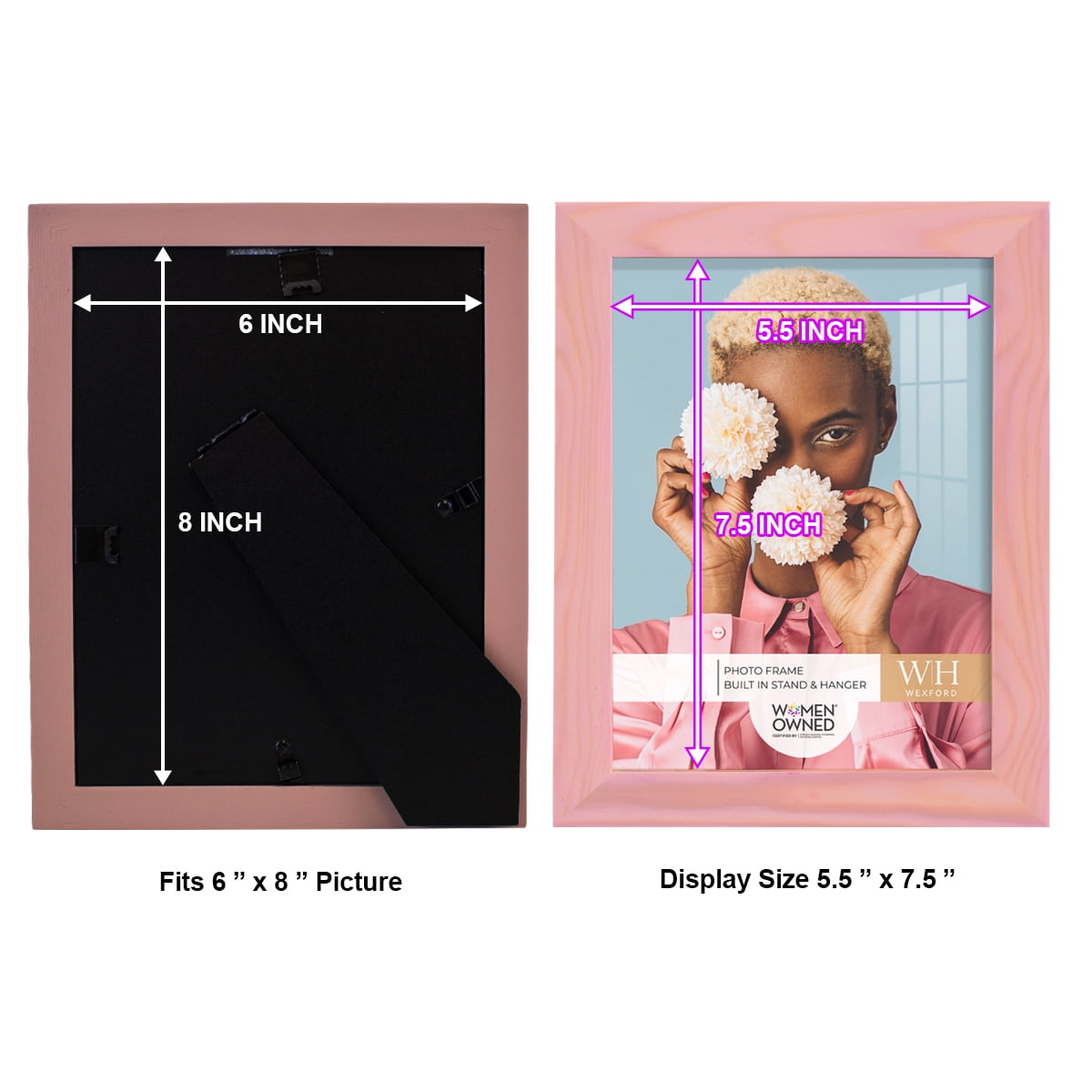 Woodgrain 6 in. x 8 in. Sunset Pink Picture Frame