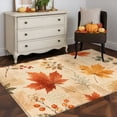 thumbnail image 4 of Thanksgiving Fall Area Rug 3x5 FT, Non Slip Entryway Bedside Carpet, Watercolor Orange Maple Leaves Plants Washable Soft Floor Carpet Indoor Mat Non-Shedding Throw Rug for Dorm Kitchen Home Office, 4 of 9