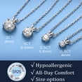 thumbnail image 6 of MomentWish 1 Carat Round Cut Moissanite Solitaire Pendant Necklace 925 Sterling Silver Christmas Anniversaries Jewelry Gift for Women, 6 of 10