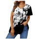 thumbnail image 2 of Fiudx Ofertas Flash Del Día Solo En Línea Top Casual de Manga Corta con Cuello En V y Estampado Degradado para Mujer, 2 of 5