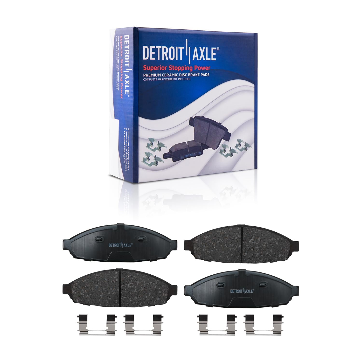 Detroit Axle - Brake Kit for 2003 2004 2005 2006 2007 2008 2009 2010 2011 Ford Crown Victoria Mercury Grand Marquis, Front and Rear Drilled Slotted Brake Rotors and Ceramic Brakes Pads Replacement