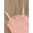 thumbnail image 5 of Franhais Toddler Baby Girls Sleeveless Jumpsuit Solid Color Casual Spaghetti Strap Princess Pleated Mesh Romper Dress, 5 of 9