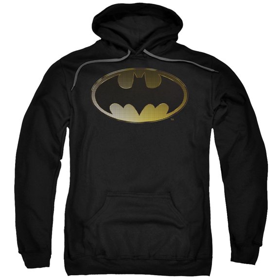 Batman Halftone Bat Adult Pullover Hoodie Sweatshirt Black