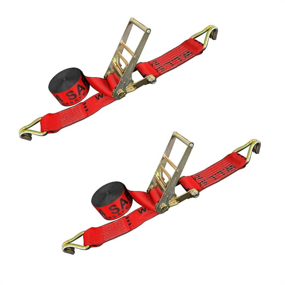 2 Pack Heavy Duty 3" x 30' Ratchet Strap w/J Hook Flatbed Truck Trailer Tie Down