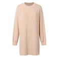 thumbnail image 5 of Daznico Womens Sweater Dresses,Women's Round Neck Solid Color Pocket Loose Long Sleeved Dress,Size L, 5 of 9