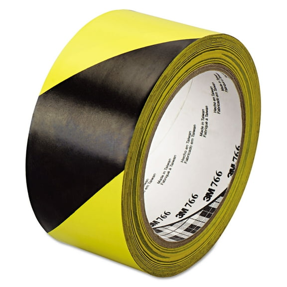 2 in. x 36 yds 766 Hazard Marking Vinyl Tape - Black/Yellow (1-Roll)
