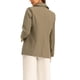 thumbnail image 3 of BLAZER Doble Botón de Manga Larga con Solapa Notch para Mujeres Chic de Trabajo Oficina en Caqui XS, 3 of 6