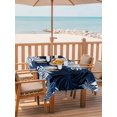 thumbnail image 2 of Outdoor Tablecloth with Umbrella Hole for Patio/Picnic/Party/Camping, Blue Black Flowers Waterproof Table Cloth Rectangle Table Cover Washable, Modern Abstract Blooms Floral (52"x 70"), 2 of 8