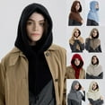 thumbnail image 3 of Cikiki Foulard à Capuche pour Femmes, Hiver Chaude Cagoule Tricotée Foulard Chapeau avec Cordon de Serrage Réglable pour Cyclisme, Ski, Randonnée, 3 of 8