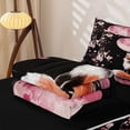 thumbnail image 5 of Erosebridal Gold Fox Moon Zipper Twin Comforter Sets with Fitted Sheet and 2 Pillowcases for Girls, Japanese Cherry Blossom Zipper Bedding Set, Black Reversible, 4-Piece, 5 of 7