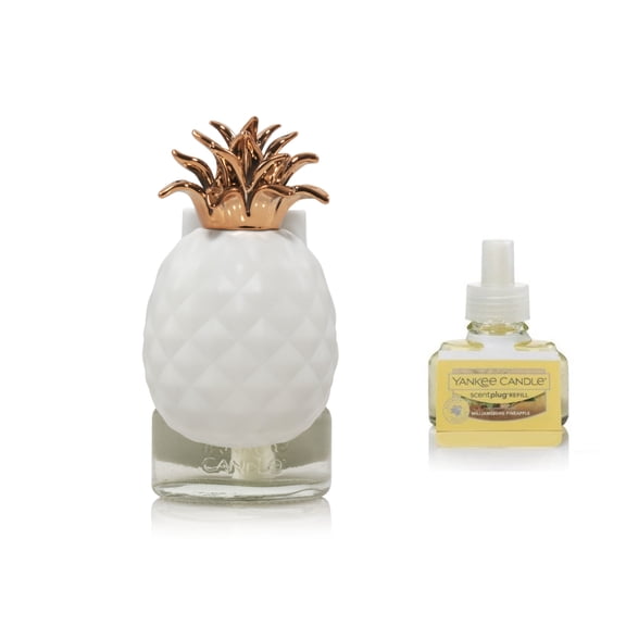 Yankee Candle Pineapple ScentPlug Diffuser Unit with Light and a Williamsburg Pineapple Home Fragrance Electric Refill