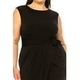 thumbnail image 6 of MOA Collection Women's Plus Size Sleeveless Sheath Dress Knife PleatsTulip Skirt Front Sash Detail, 6 of 6