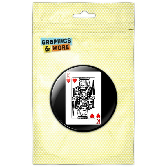 Playing Cards King of Hearts Refrigerator Button Magnet