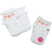 Kate Aspen Floral Baby Shower Mason Jar (Set of 50) Games and Advice Cards, One Size, Multi