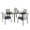 Light Gray, variant on Olurrisa 5-Piece Acacia Wood Patio Dining Set with Steel Frame & Umbrella Hole - Waterproof Rattan Furniture for Outdoor Dining & Garden​​