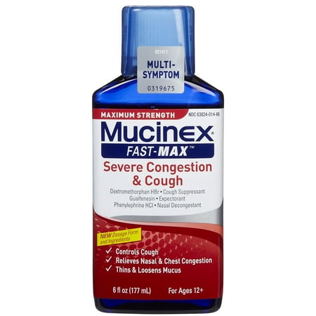 Mucinex Fast-Max Severe Congestion & Cough Liquid, 6 Fl Oz