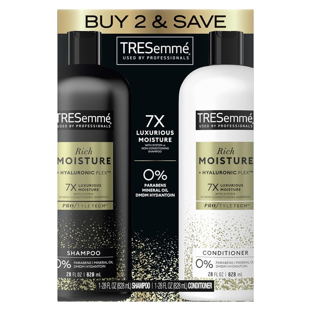 Champú y acondicionador TRESemmé Rich Moisture 828 ml, paquete de 2
