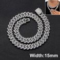 thumbnail image 1 of 8Mm Men Luxury Zircon CZ Jewelry Women Iced Out Miami Prong Cuban Link Chain Hip Hop Rapper Necklace, 1 of 7